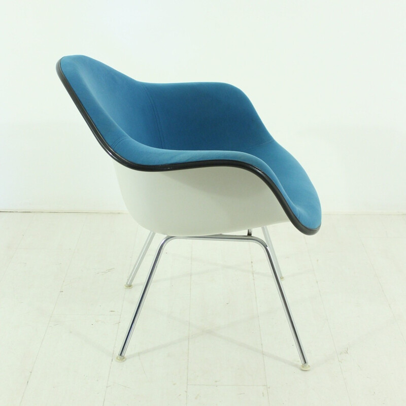 Vintage easy chair petrol colored by Charles and Ray Eames for Vitra - 1960s