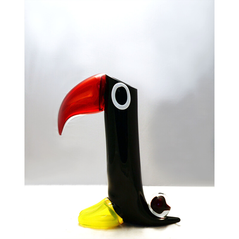 Vintage Murano glass toucan by Carlo Moretti, 1960s