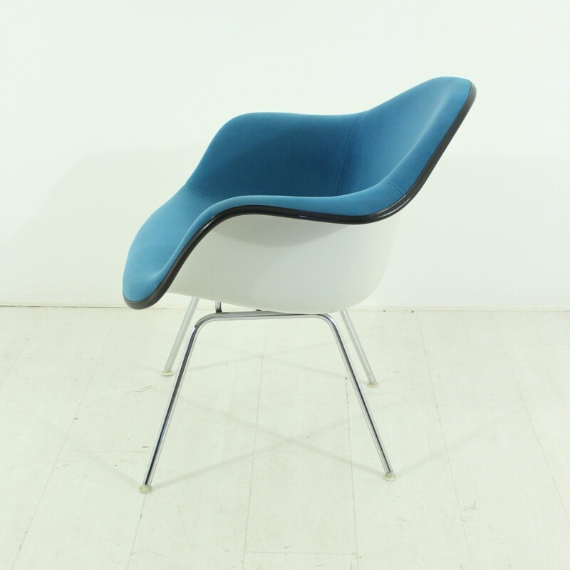 Vintage easy chair petrol colored by Charles and Ray Eames for Vitra - 1960s
