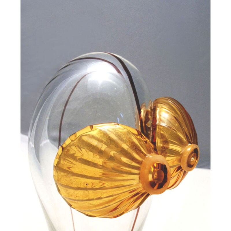 Vintage Murano glass owl sculpture by Carlo Moretti, 1960s