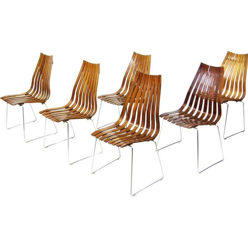 Set of 6 vintage rosewood chairs by Hans Brattrud for Hove Mobler, 1960s