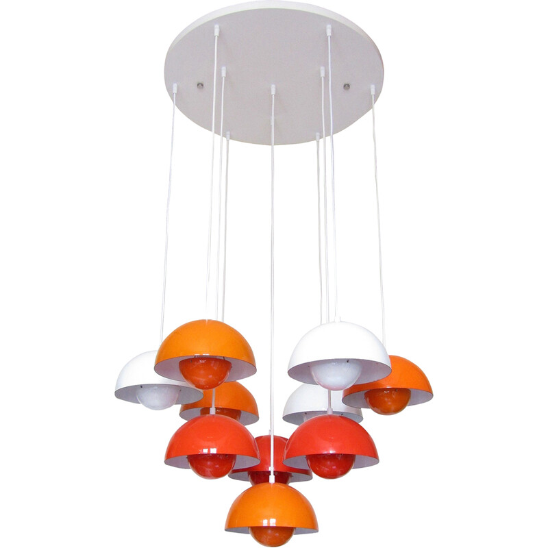 Vintage "Flowerpot" chandelier by Verner Panton for Louis Poulsen, 1960s