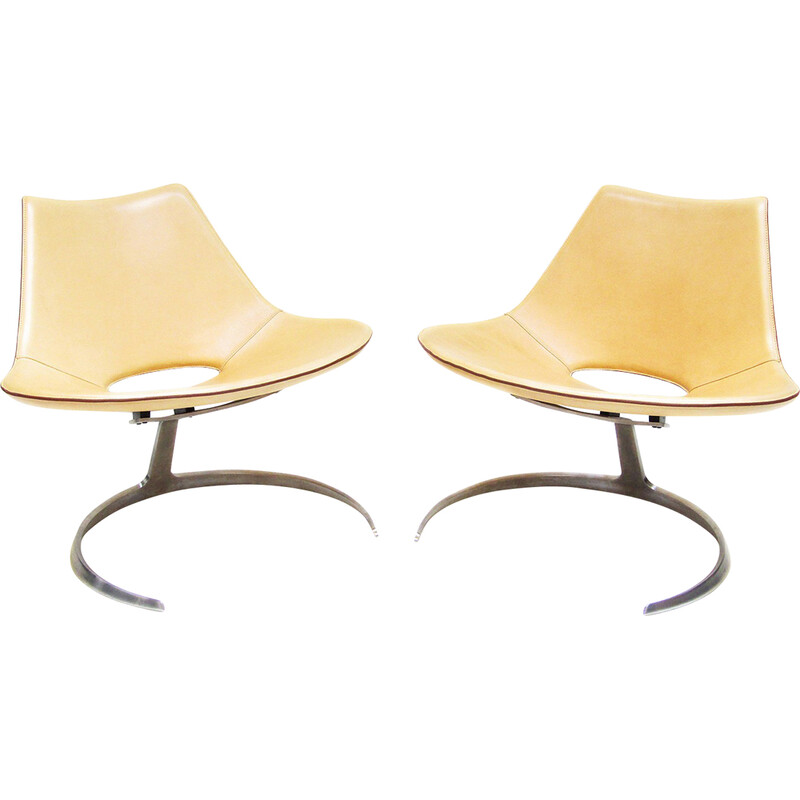 Vintage "Scimitar" armchair by Preben Fabricius and Jørgen Kastholm for Bo-Ex