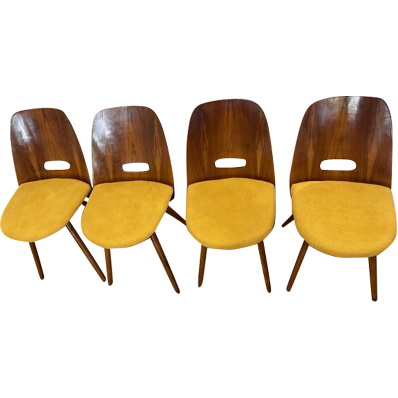 Set of 4 vintage Lollipop chairs by František Jirák for Tatra Nabytok
