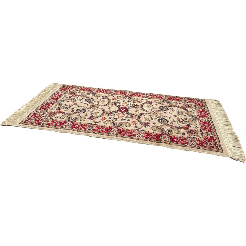 Vintage beige wool Persian rug