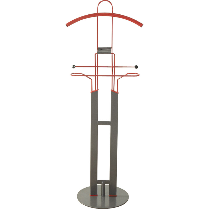Vintage grey and red clothes stand, Italy 1980s