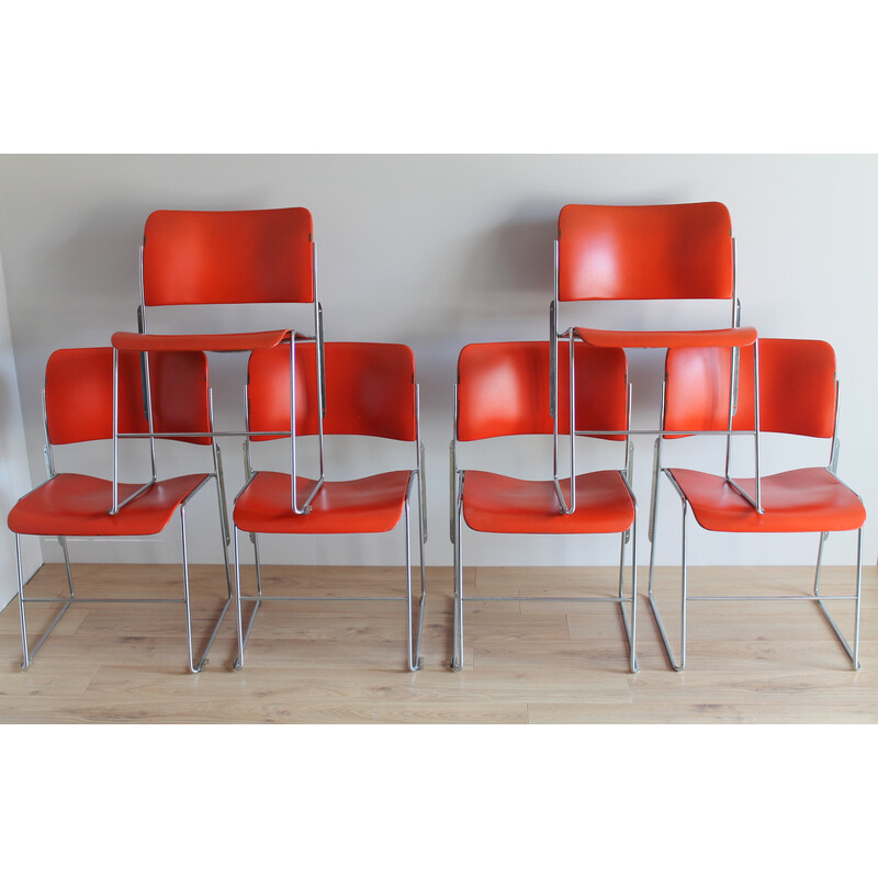 Conjunto de 6 cadeiras vintage 40/4 de David Rowland, 1970