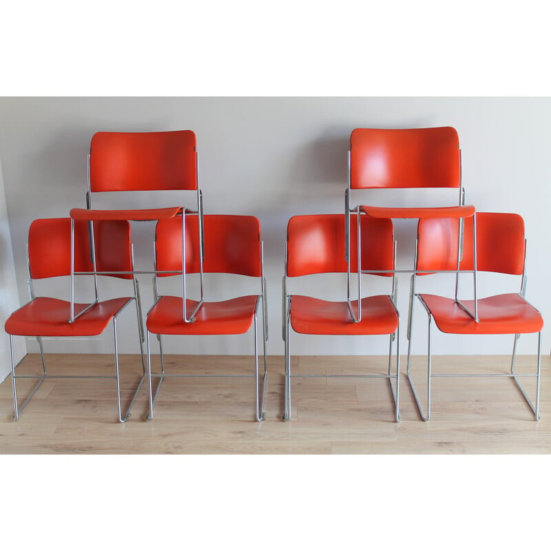 Set of 6 vintage 40/4 chairs by David Rowland, 1970