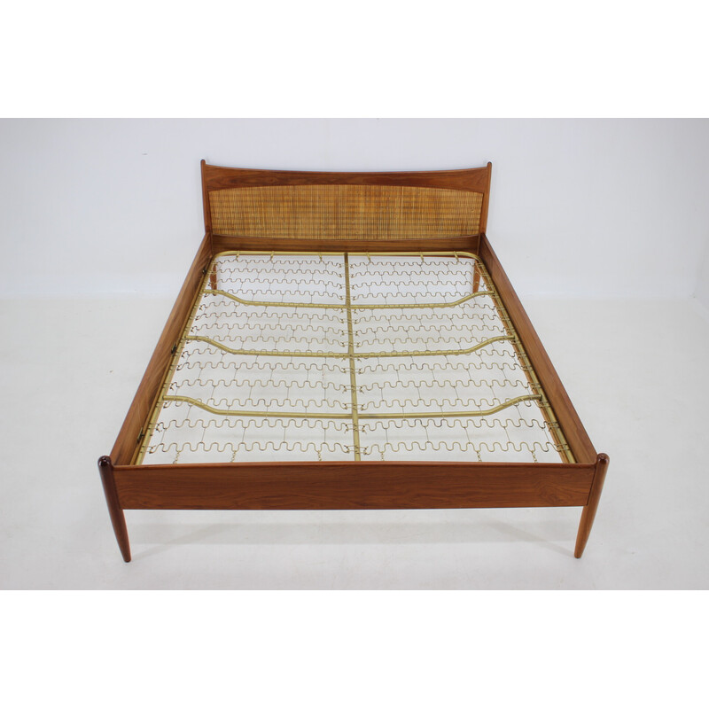 Vintage teak double bed, Denmark 1960s