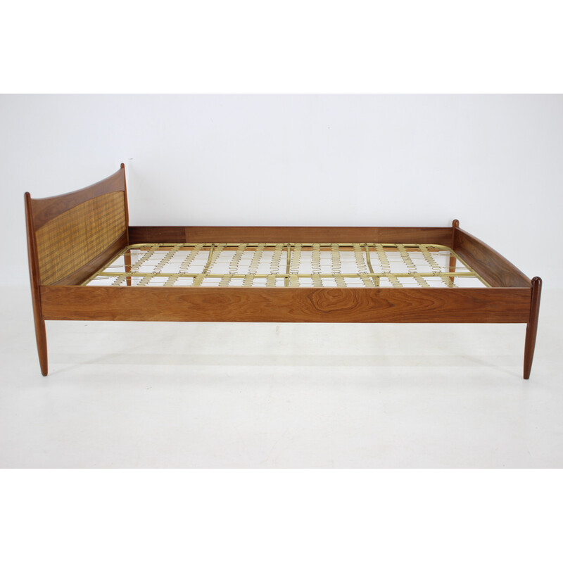 Vintage teak double bed, Denmark 1960s