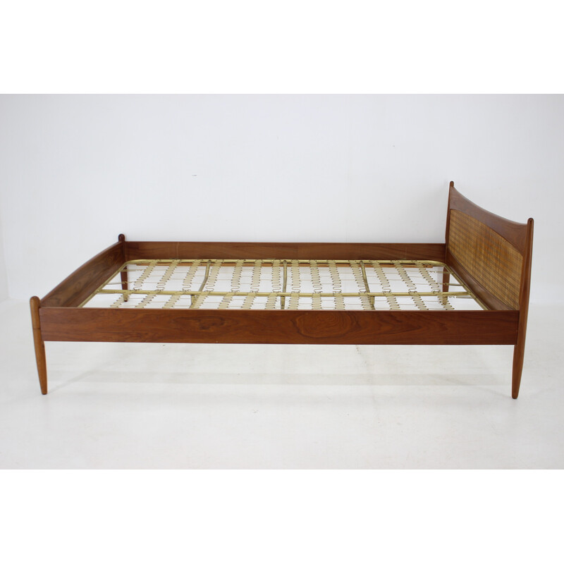 Vintage teak double bed, Denmark 1960s