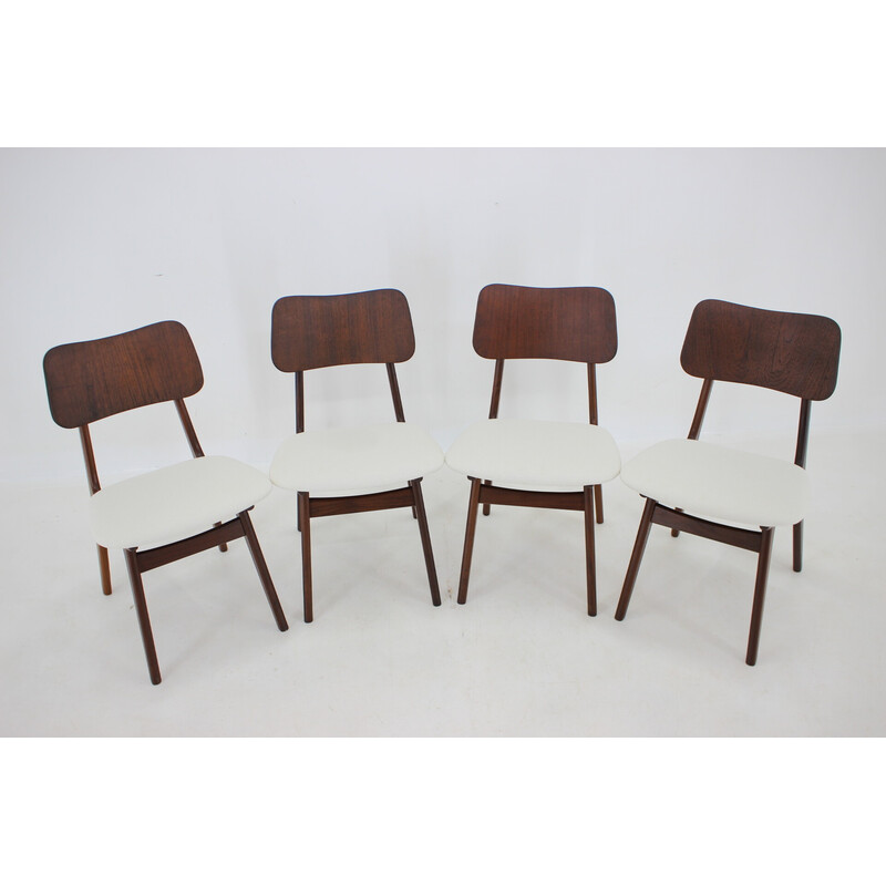 Set of 4 vintage teak dining chairs model 74 by Ib Kofod-Larsen, Denmark 1960s