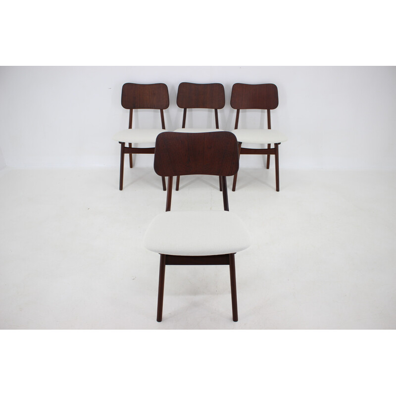 Set of 4 vintage teak dining chairs model 74 by Ib Kofod-Larsen, Denmark 1960s