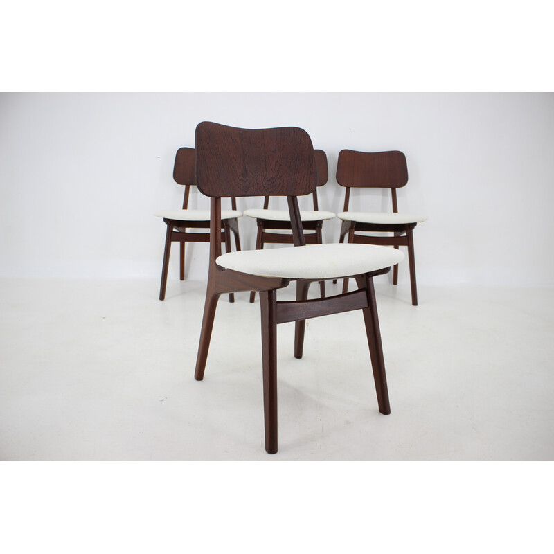 Set of 4 vintage teak dining chairs model 74 by Ib Kofod-Larsen, Denmark 1960s