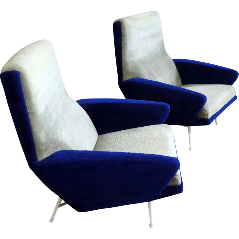Pair of vintage armchairs by Guy Besnard, 1960
