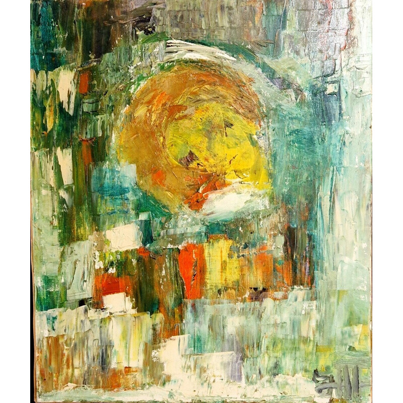 Composición abstracta vintage sobre lienzo de Jacques Mary