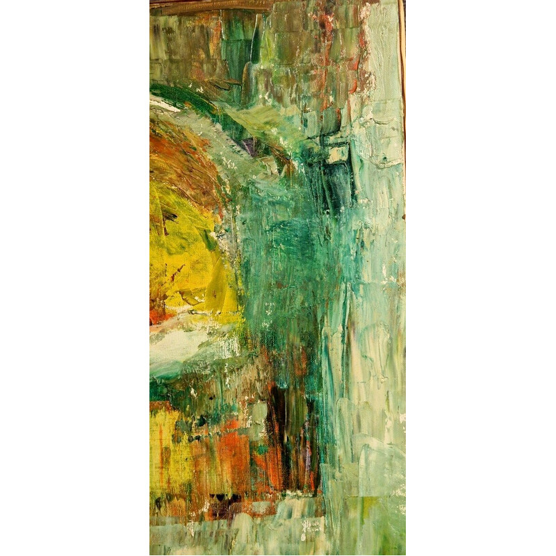 Vintage abstract composition on canvas by Jacques Mary