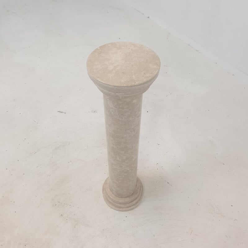 Vintage travertine side table, Italy 1980s