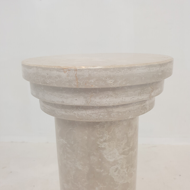 Vintage travertine side table, Italy 1980s