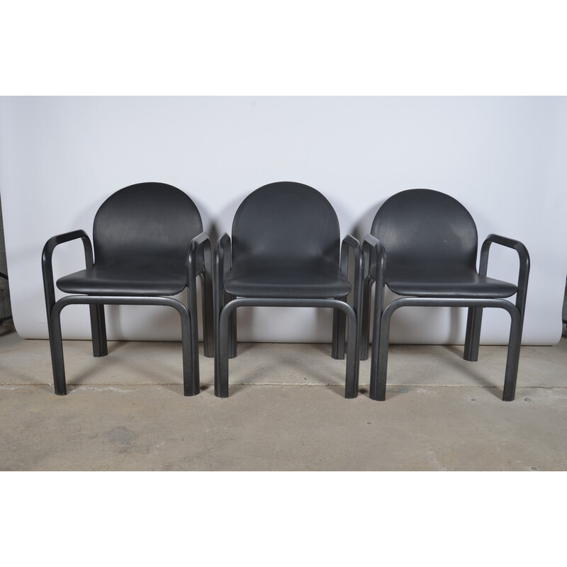 Set of 3 vintage Orsay armchairs by Gae Aulenti for Knoll, 1975