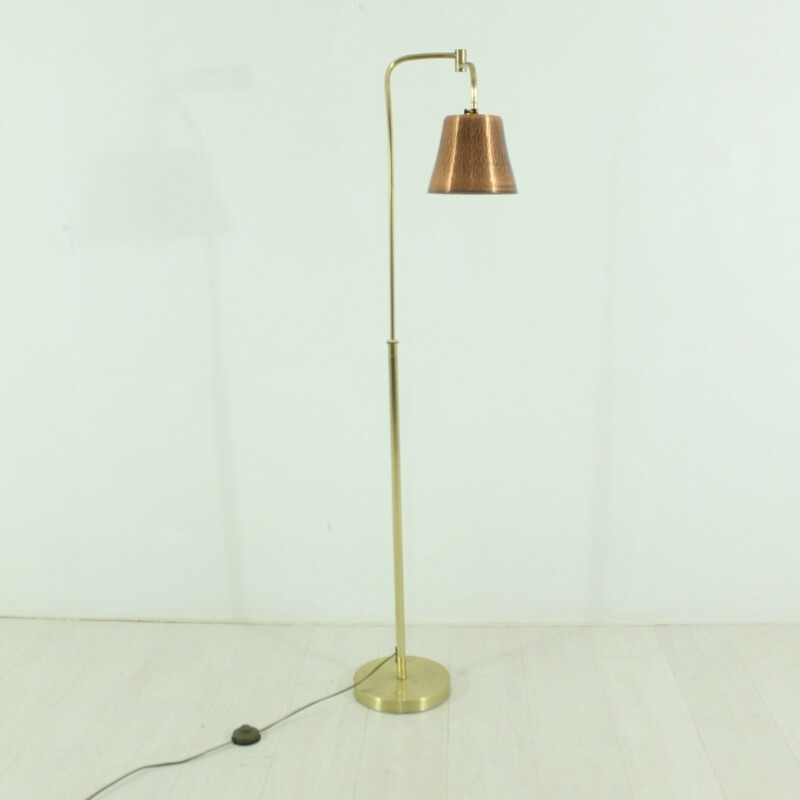 Floor lamp with brass foot - 1970s