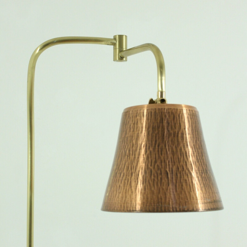 Floor lamp with brass foot - 1970s