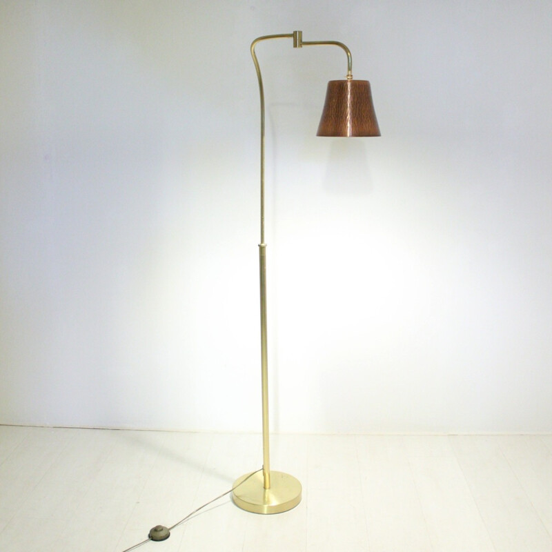 Floor lamp with brass foot - 1970s