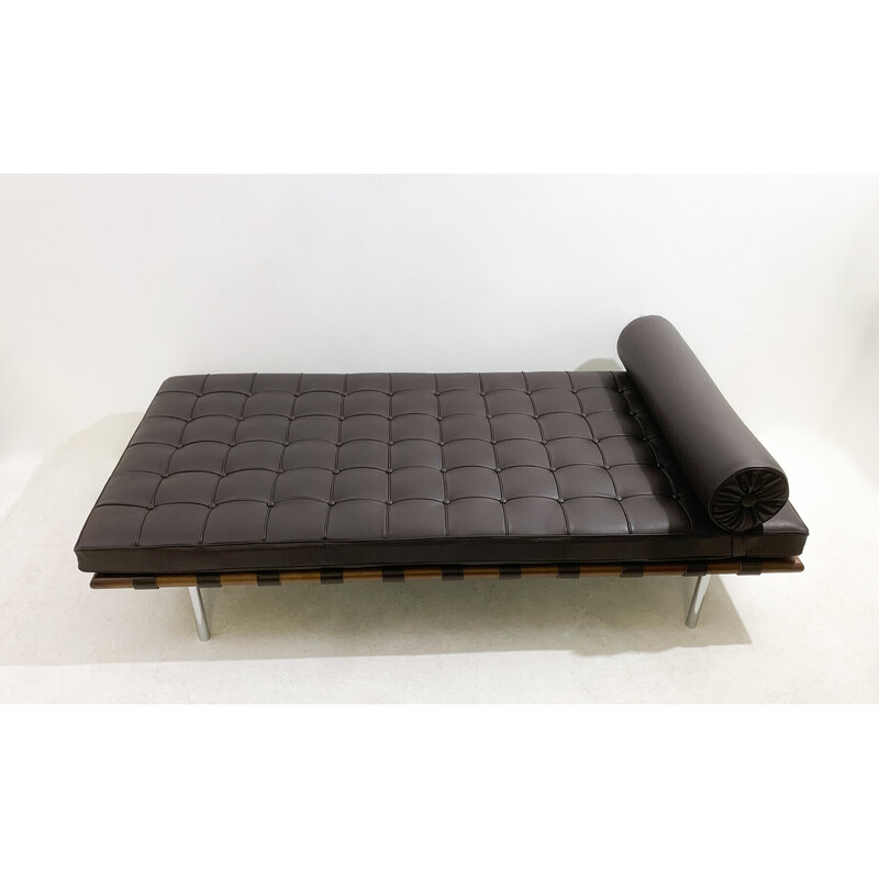 Lit de repos vintage Barcelona en cuir de Ludwig Mies van der Rohe pour Knoll, 1990