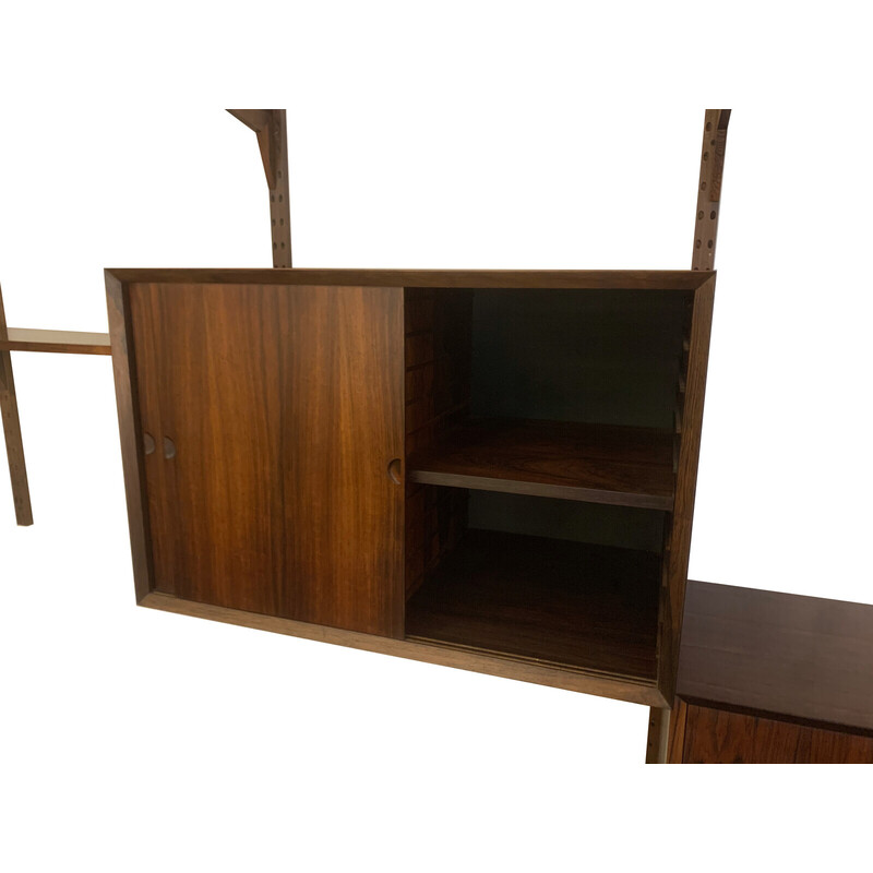 Mueble alto suspendido de madera de mediados de siglo, Poul Cadovius, Dinamarca Años 60