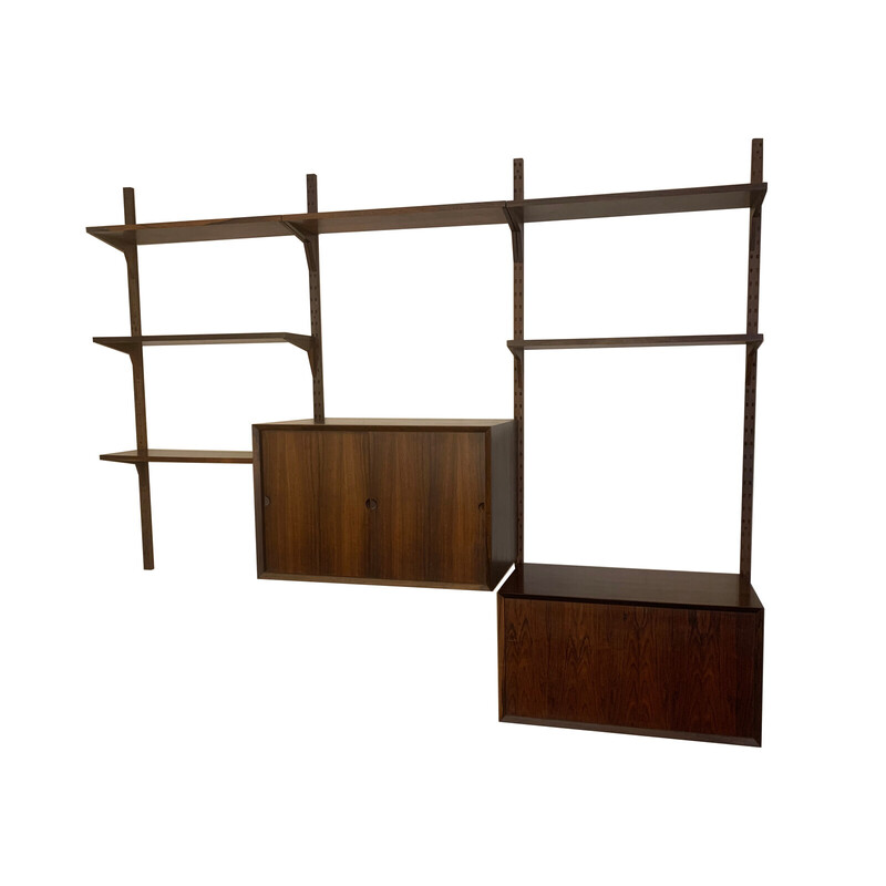 Mid-century suspended wooden wall unit by Poul Cadovius, Denmark 1960s