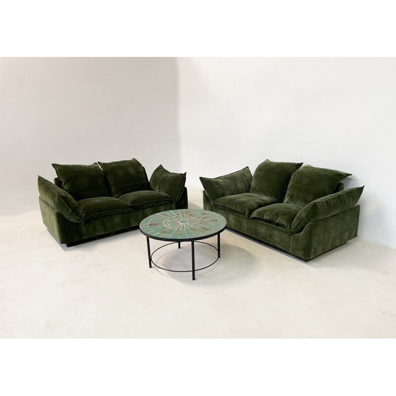 Pair of mid-century sofas "Cado" by Gunnar Gravesen and David Lewis Divano for Icf, Italy 1970s