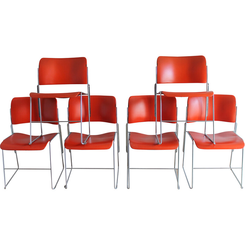 Set of 6 vintage 40/4 chairs by David Rowland, 1970