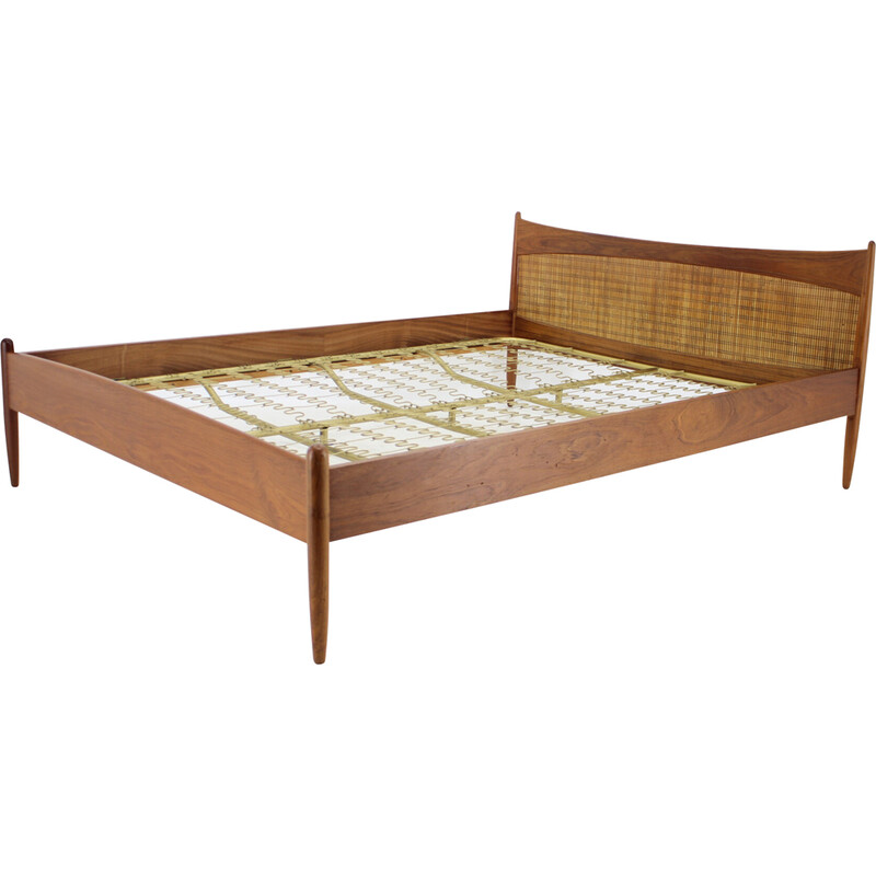 Vintage teak double bed, Denmark 1960s