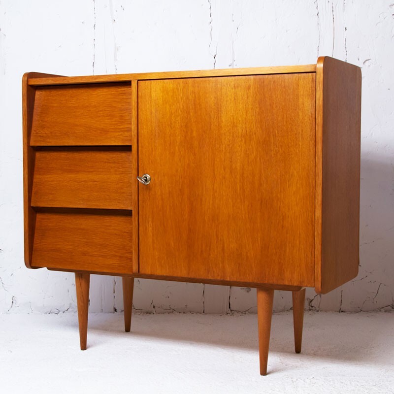 Mid century modern chest of drawers in oak wood - 1960s