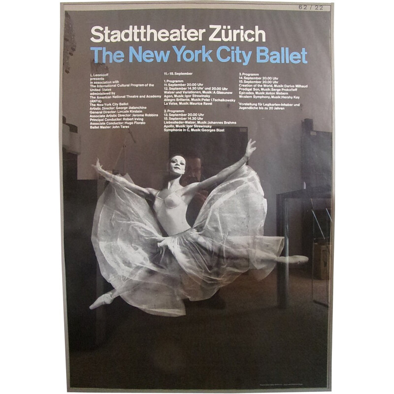 Affiche New York City Ballet de Josef Muller-Brockmann - 1960