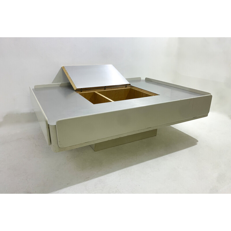 Mesa de centro vintage Caori blanca de Vico Magistretti para Gavina, Italia años 60