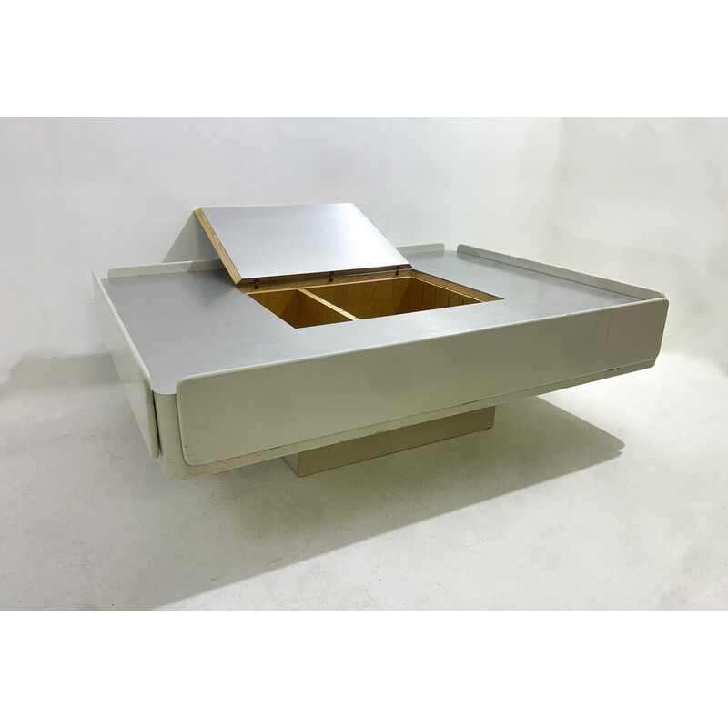 Table basse vintage Caori blanche par Vico Magistretti pour Gavina, Italie 1960