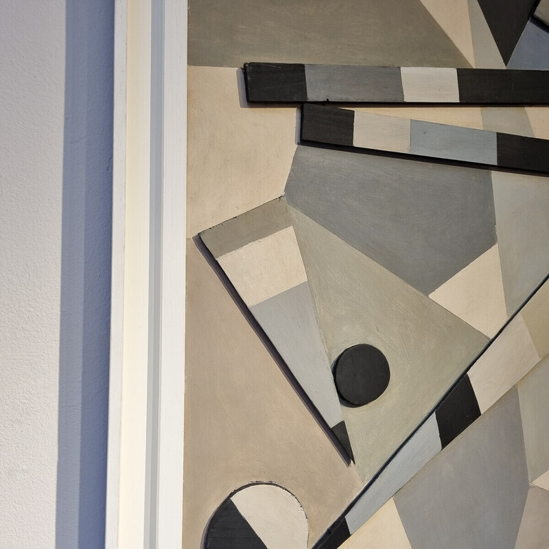 Composição abstracta vintage por Armilde Dupont, Bélgica 1970s