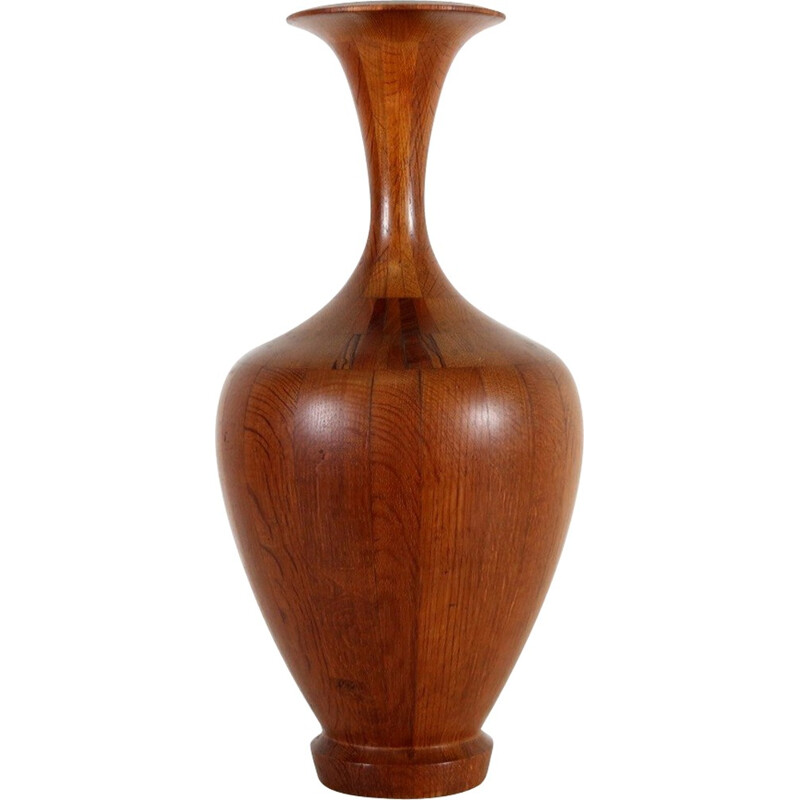 Decorative wooden vase by De Coene - 1960s