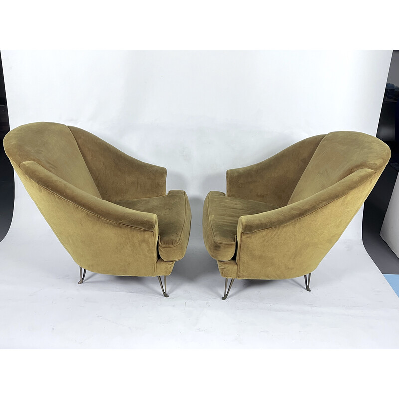Paire de fauteuils vintage par Isa Bergamo, Italie 1950