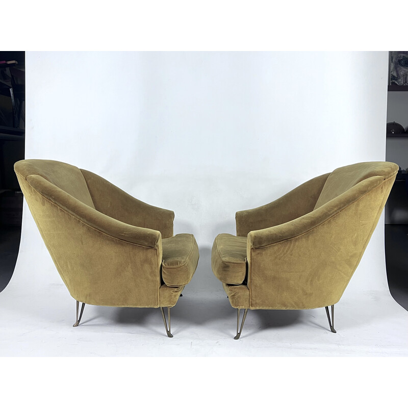 Paar vintage fauteuils van Isa Bergamo, Italië 1950