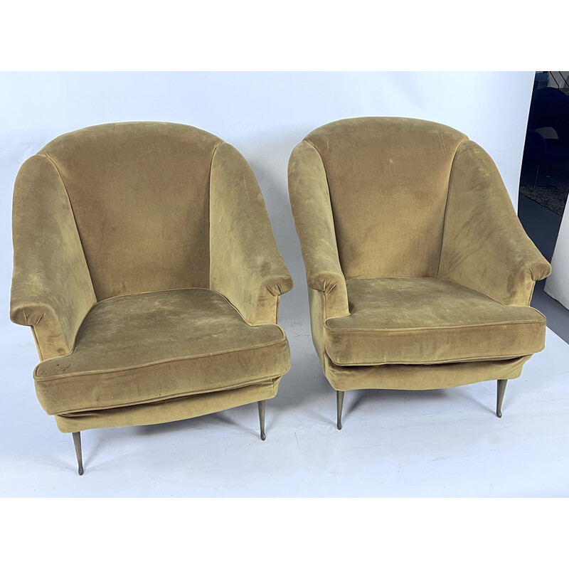 Pair of vintage armchairs by Isa Bergamo, Italy 1950s