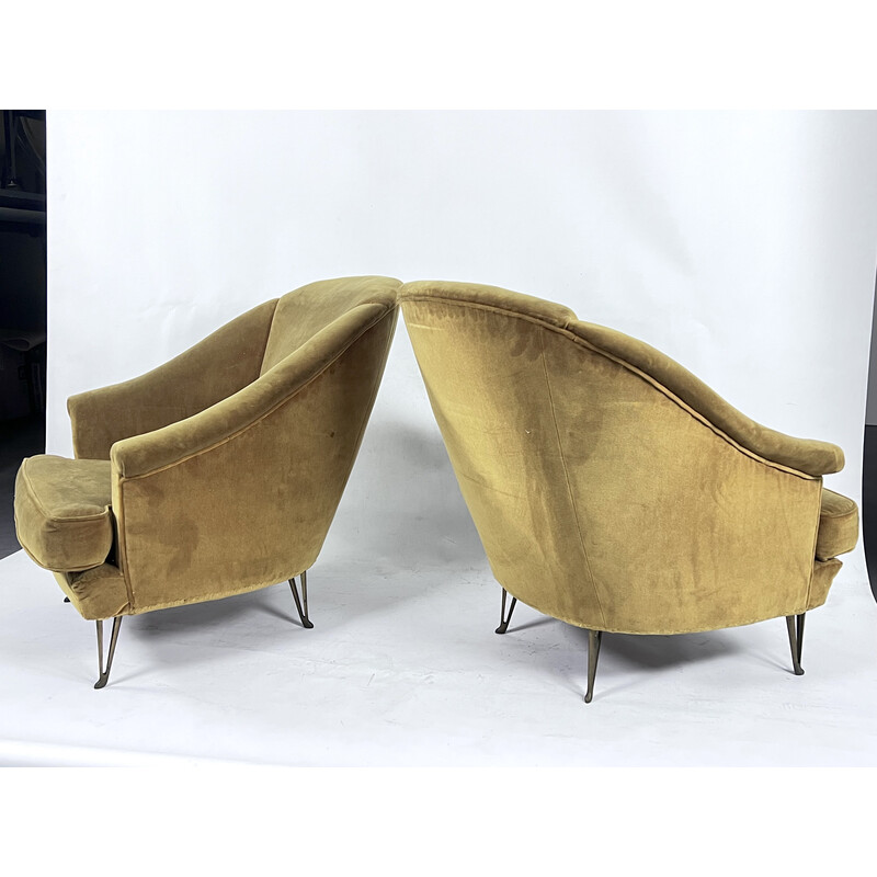 Pair of vintage armchairs by Isa Bergamo, Italy 1950s