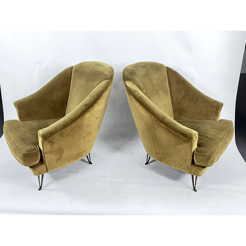 Pareja de sillones vintage de Isa Bergamo, Italia años 50