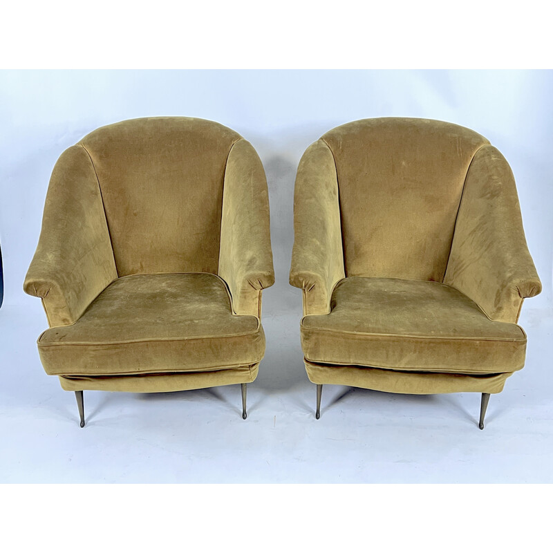 Pair of vintage armchairs by Isa Bergamo, Italy 1950s