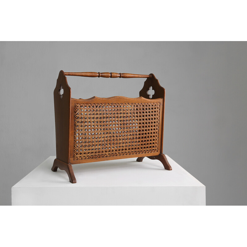 Porte-revue vintage en bois, 1950