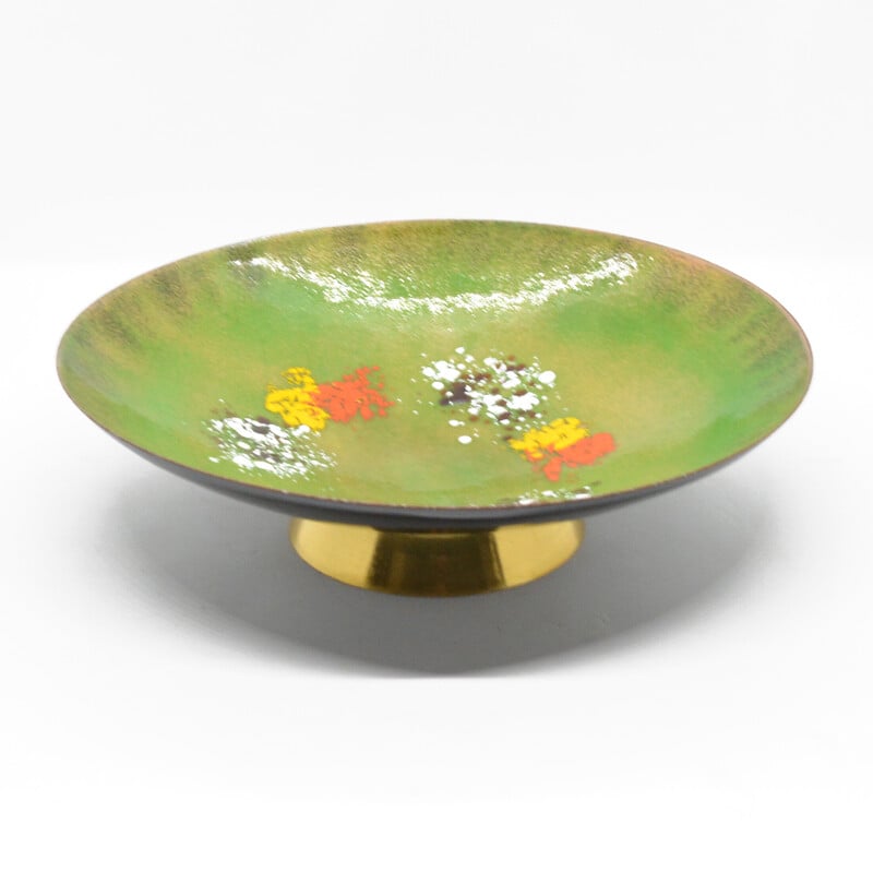 Vintage enameled copper bowl, Germany 1960s