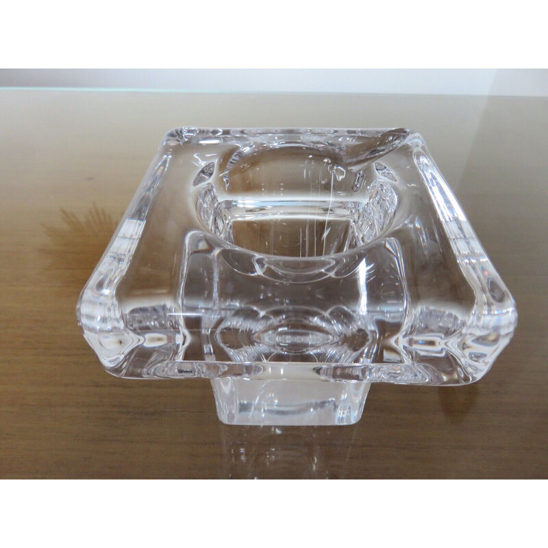 Vintage ashtray in glass block on foot, France 1970