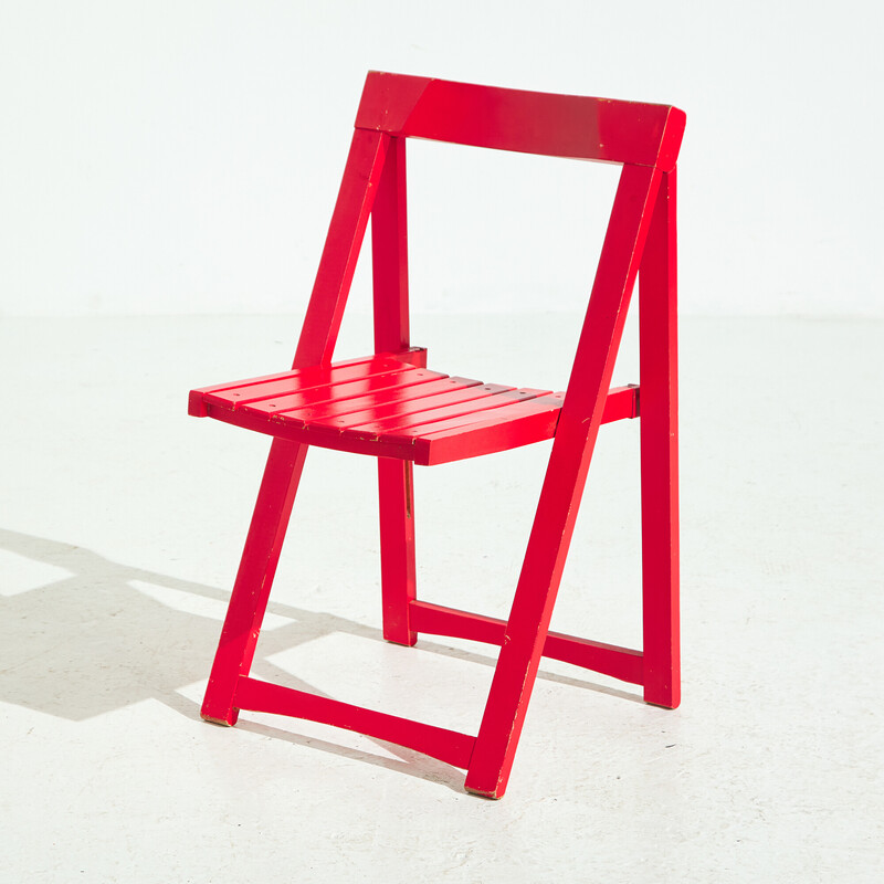 Par de cadeiras dobráveis de faia de Aldo Jacober para Alberto Bazzani, década de 1960