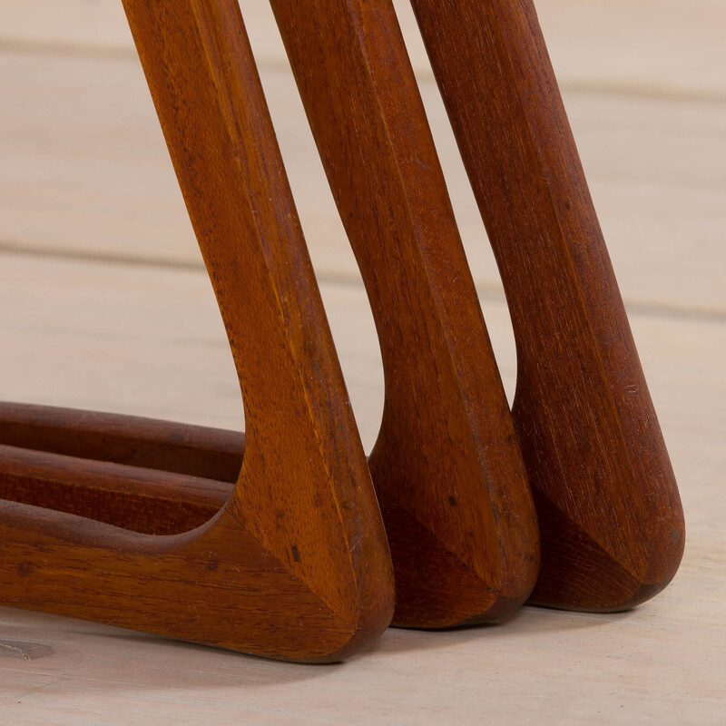 Set of 3 vintage Danish nesting tables in teak, 1960s